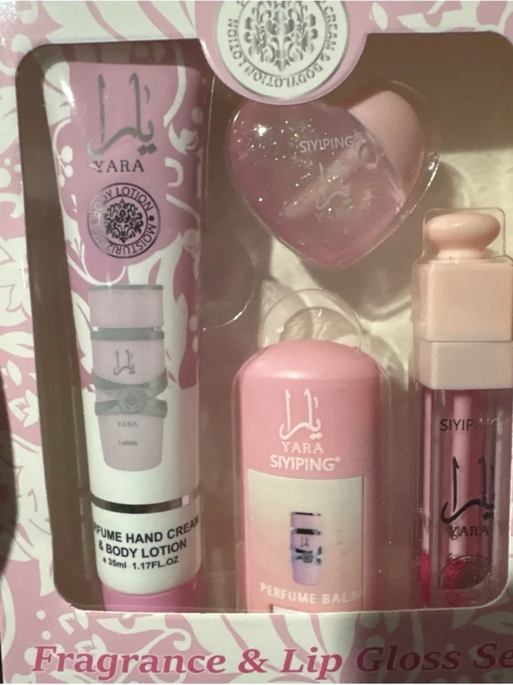 Yara Pink Fragrance & Lip Gloss Set - Pink